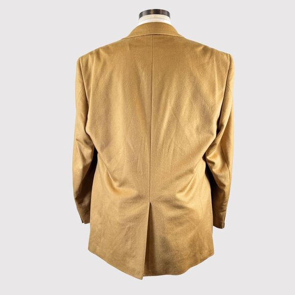 Ragan Burns Mens Blazer Mustard Two Button Cashmere Sports Coat Suit Jacket 44L - Picture 2 of 14